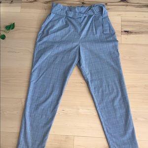 Dynamite pink white grey plaid pants